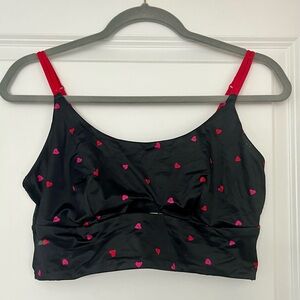 NWOT Auden Black and Red Bralette (L)
